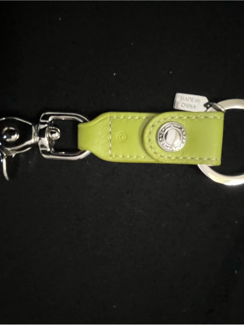 NWOT COACH VINTAGE PISTACHIO LEATHER KEY FOB